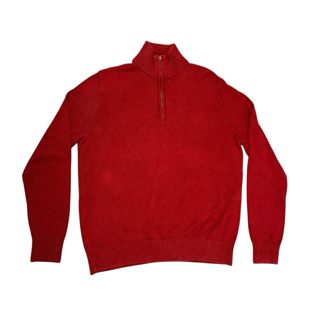 Gap Men’s XL Red Half Zip Sweater Pullover Classic Heritage 100% Durable Cotton